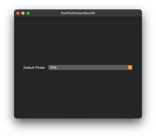 Picker with default style which is the menu style on macOS.
