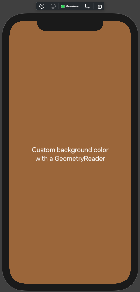 SwiftUI view background color with a GeometryReader