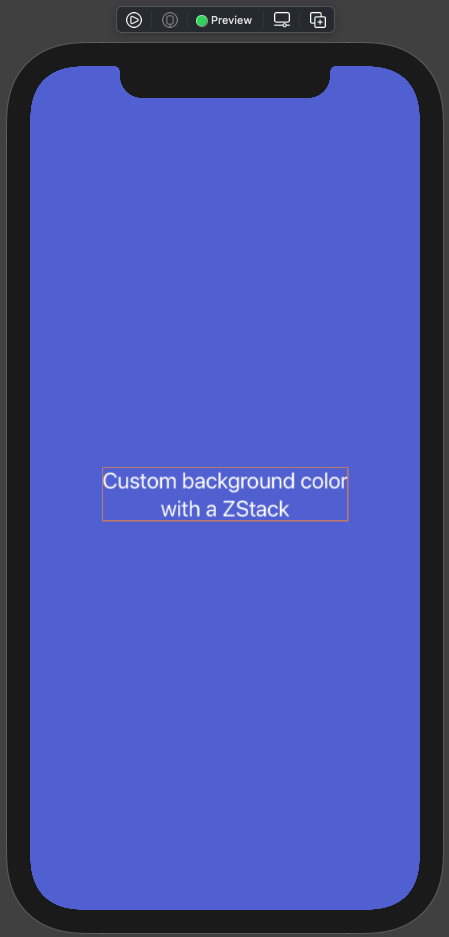 SwiftUI view background color with a ZStack