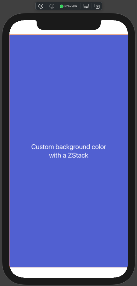 SwiftUI view background color with a ZStack and no safe area