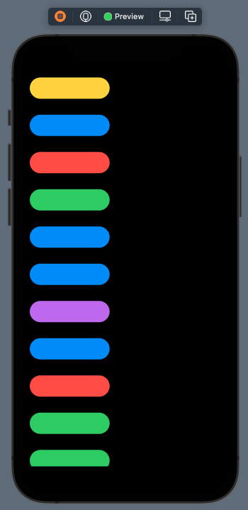 Vertical grid with leading edge alignment and spacing among rows