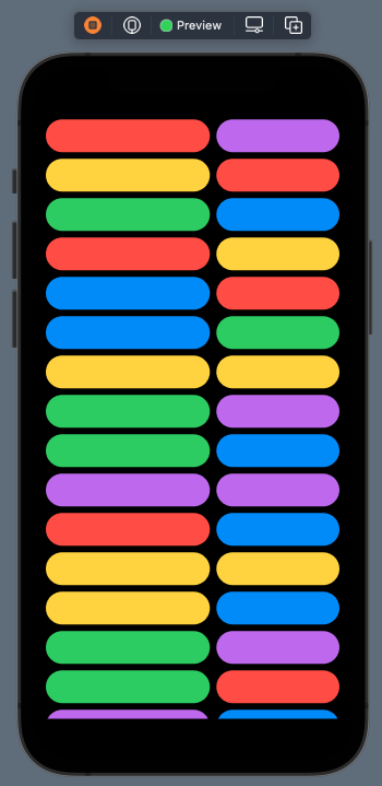 Two column vertical grid with flexible and fixed sizes