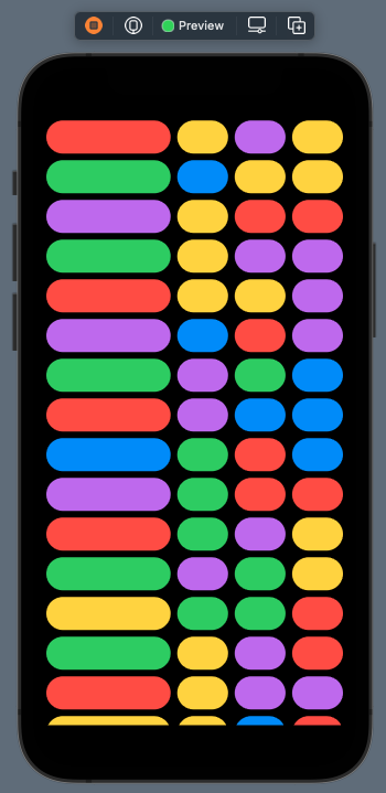 Vertical grid with fixed and adaptive sized columns