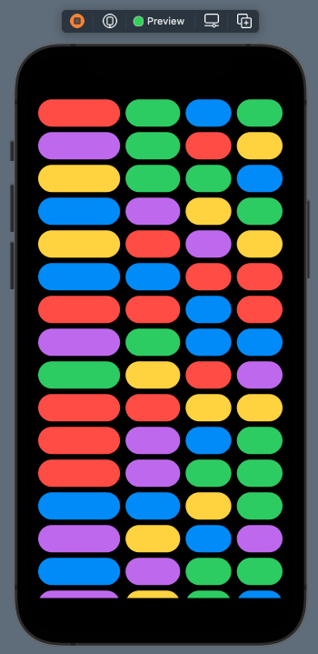 Vertical grid with fixed, flexible and adaptive sized columns