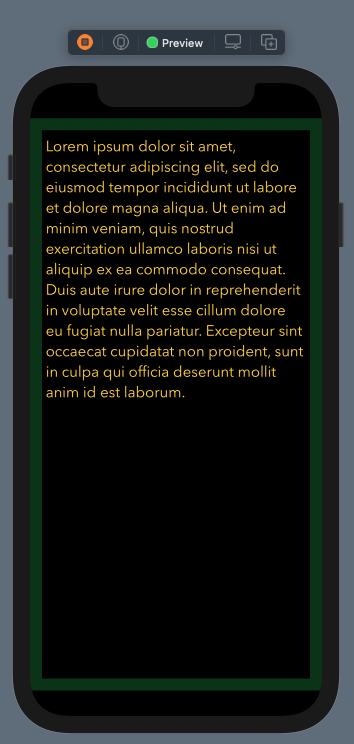 Text editor with background color only in padding area