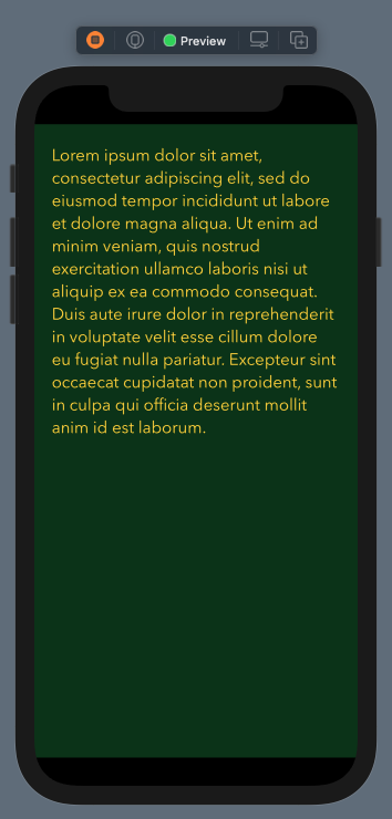 Text editor with fixed background color